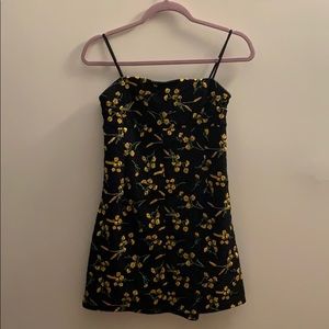 Urban Outfitters floral and black mini dress.